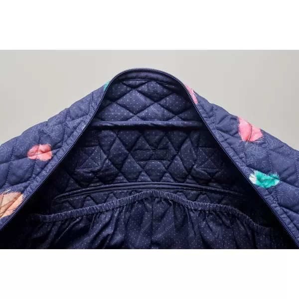 imageMaison d Hermine Weekend Bag Cotton Quilted Duffel Overnight Luggage Weekender Gym Bag for Gifts Travel Men Women Business Travellers Family Trip Bonobo  Blue30  Birdies on Wire