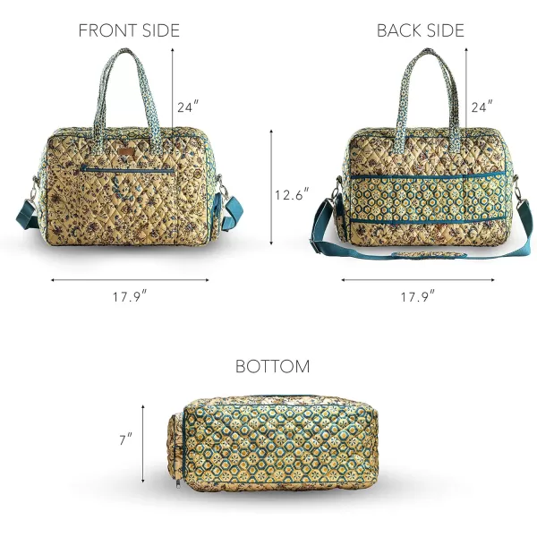 imageMaison d Hermine Weekend Bag Cotton Quilted Duffel Overnight Luggage Weekender Gym Bag for Gifts Travel Men Women Business Travellers Family Trip Bonobo  Blue19  Lakshmi