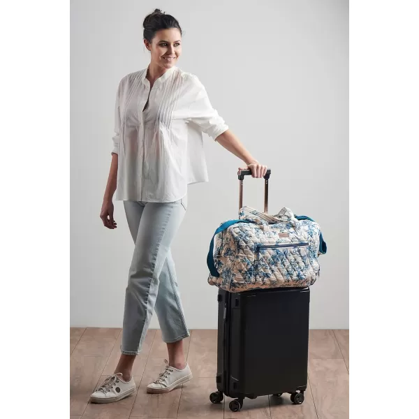 imageMaison d Hermine Weekend Bag Cotton Quilted Duffel Overnight Luggage Weekender Gym Bag for Gifts Travel Men Women Business Travellers Family Trip Bonobo  Blue1  Bonobo  Blue