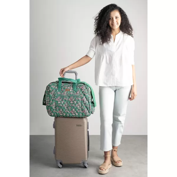 imageMaison d Hermine Weekend Bag Cotton Quilted Duffel Overnight Luggage Weekender Gym Bag for Gifts Travel Men Women Business Travellers Family Trip Bonobo  Blue34  Surya  Green