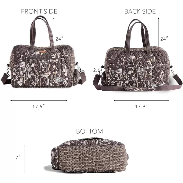 imageMaison d Hermine Weekend Bag Cotton Quilted Duffel Overnight Luggage Weekender Gym Bag for Gifts Travel Men Women Business Travellers Family Trip Bonobo  Blue42  Meadow Florals