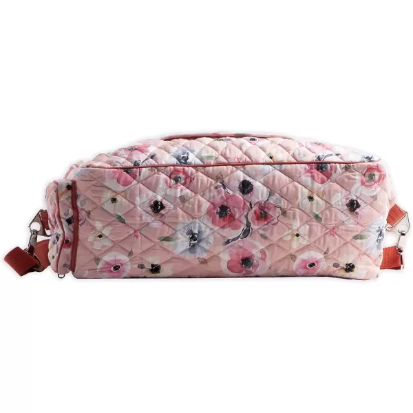 imageMaison d Hermine Weekend Bag Cotton Quilted Duffel Overnight Luggage Weekender Gym Bag for Gifts Travel Men Women Business Travellers Family Trip Bonobo  Blue28  Pale Garden  Romantic Poppy