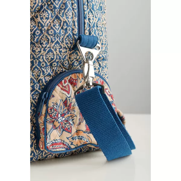 imageMaison d Hermine Weekend Bag Cotton Quilted Duffel Overnight Luggage Weekender Gym Bag for Gifts Travel Men Women Business Travellers Family Trip Bonobo  Blue37  Kerala  Blue