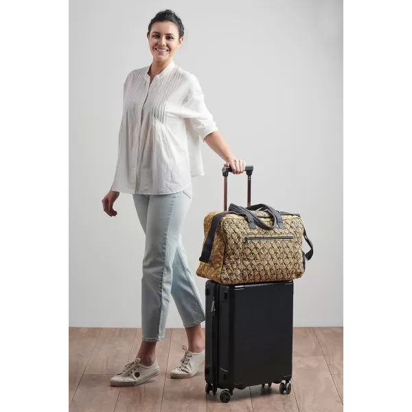 imageMaison d Hermine Weekend Bag Cotton Quilted Duffel Overnight Luggage Weekender Gym Bag for Gifts Travel Men Women Business Travellers Family Trip Bonobo  Blue48  Art Deco