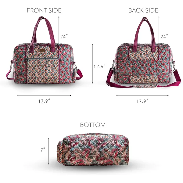 imageMaison d Hermine Weekend Bag Cotton Quilted Duffel Overnight Luggage Weekender Gym Bag for Gifts Travel Men Women Business Travellers Family Trip Bonobo  Blue7  Bamako