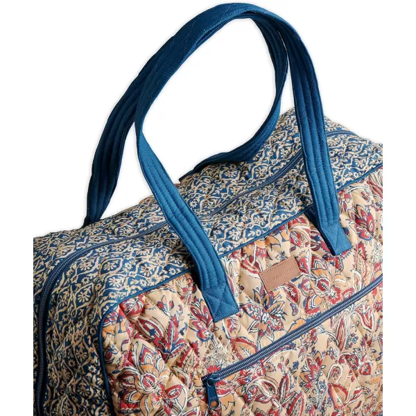 imageMaison d Hermine Weekend Bag Cotton Quilted Duffel Overnight Luggage Weekender Gym Bag for Gifts Travel Men Women Business Travellers Family Trip Bonobo  Blue37  Kerala  Blue