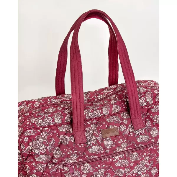 imageMaison d Hermine Weekend Bag Cotton Quilted Duffel Overnight Luggage Weekender Gym Bag for Gifts Travel Men Women Business Travellers Family Trip Bonobo  Blue43  Surya  Maroon