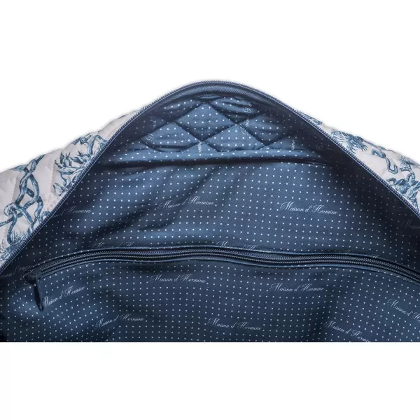 imageMaison d Hermine Weekend Bag Cotton Quilted Duffel Overnight Luggage Weekender Gym Bag for Gifts Travel Men Women Business Travellers Family Trip Bonobo  Blue1  Bonobo  Blue