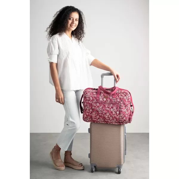 imageMaison d Hermine Weekend Bag Cotton Quilted Duffel Overnight Luggage Weekender Gym Bag for Gifts Travel Men Women Business Travellers Family Trip Bonobo  Blue43  Surya  Maroon
