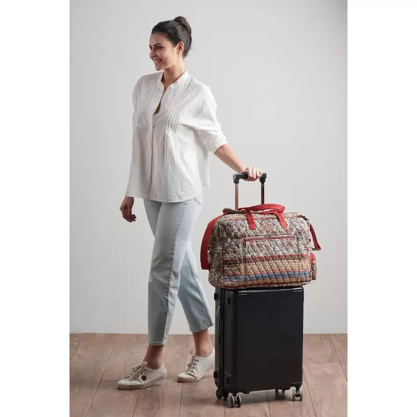 imageMaison d Hermine Weekend Bag Cotton Quilted Duffel Overnight Luggage Weekender Gym Bag for Gifts Travel Men Women Business Travellers Family Trip Bonobo  Blue22  Jaipur