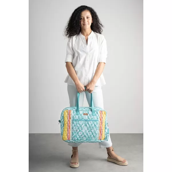 imageMaison d Hermine Weekend Bag Cotton Quilted Duffel Overnight Luggage Weekender Gym Bag for Gifts Travel Men Women Business Travellers Family Trip Bonobo  Blue35  Katmandou  Turquoise