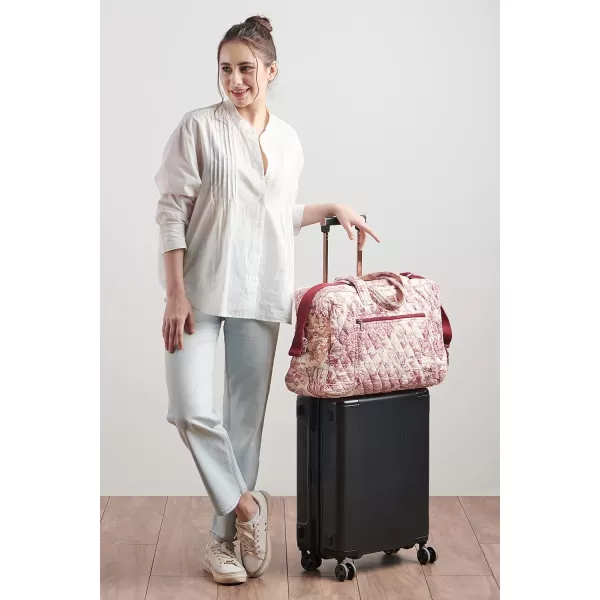 imageMaison d Hermine Weekend Bag Cotton Quilted Duffel Overnight Luggage Weekender Gym Bag for Gifts Travel Men Women Business Travellers Family Trip Bonobo  Blue4  the Miller  Red