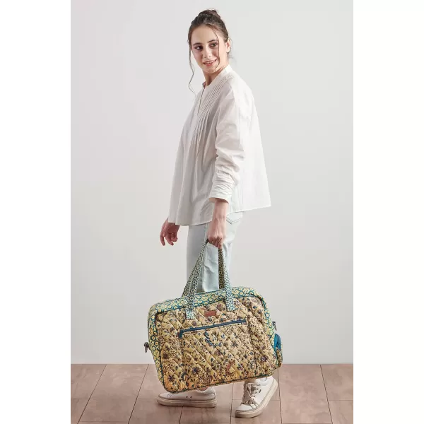 imageMaison d Hermine Weekend Bag Cotton Quilted Duffel Overnight Luggage Weekender Gym Bag for Gifts Travel Men Women Business Travellers Family Trip Bonobo  Blue19  Lakshmi