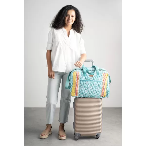 imageMaison d Hermine Weekend Bag Cotton Quilted Duffel Overnight Luggage Weekender Gym Bag for Gifts Travel Men Women Business Travellers Family Trip Bonobo  Blue35  Katmandou  Turquoise
