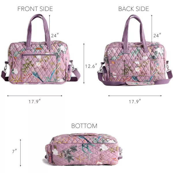 imageMaison d Hermine Weekend Bag Cotton Quilted Duffel Overnight Luggage Weekender Gym Bag for Gifts Travel Men Women Business Travellers Family Trip Bonobo  Blue39  Hokuzai  Violet