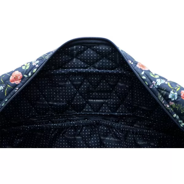 imageMaison d Hermine Weekend Bag Cotton Quilted Duffel Overnight Luggage Weekender Gym Bag for Gifts Travel Men Women Business Travellers Family Trip Bonobo  Blue17  Just Floral