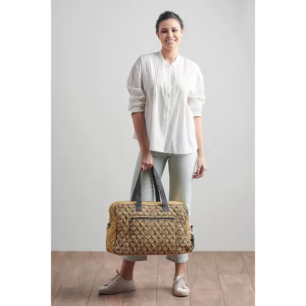imageMaison d Hermine Weekend Bag Cotton Quilted Duffel Overnight Luggage Weekender Gym Bag for Gifts Travel Men Women Business Travellers Family Trip Bonobo  Blue48  Art Deco
