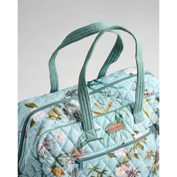imageMaison d Hermine Weekend Bag Cotton Quilted Duffel Overnight Luggage Weekender Gym Bag for Gifts Travel Men Women Business Travellers Family Trip Bonobo  Blue29  Hokuzai  Green