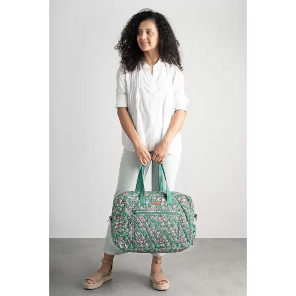 imageMaison d Hermine Weekend Bag Cotton Quilted Duffel Overnight Luggage Weekender Gym Bag for Gifts Travel Men Women Business Travellers Family Trip Bonobo  Blue34  Surya  Green