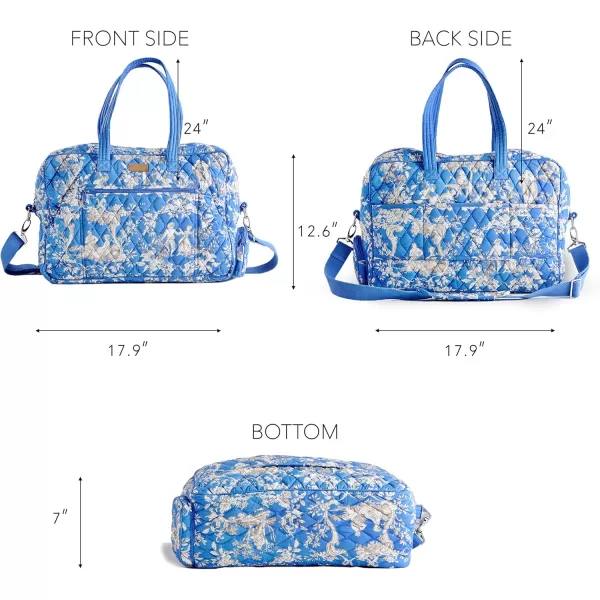 imageMaison d Hermine Weekend Bag Cotton Quilted Duffel Overnight Luggage Weekender Gym Bag for Gifts Travel Men Women Business Travellers Family Trip Bonobo  Blue31  Joli Jouy