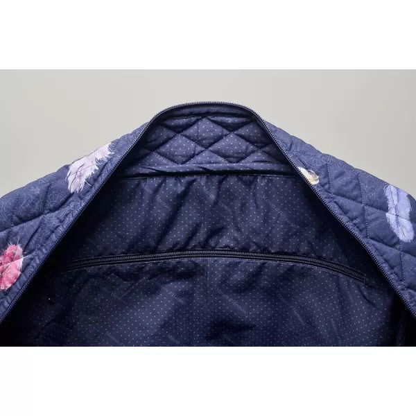 imageMaison d Hermine Weekend Bag Cotton Quilted Duffel Overnight Luggage Weekender Gym Bag for Gifts Travel Men Women Business Travellers Family Trip Bonobo  Blue30  Birdies on Wire