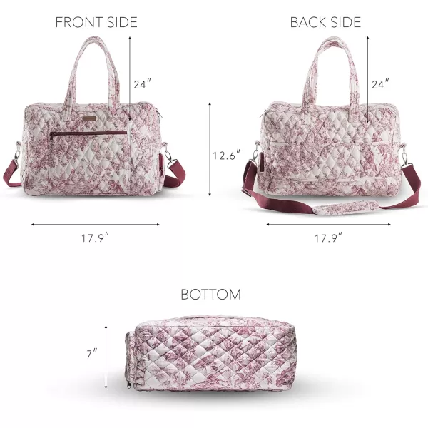 imageMaison d Hermine Weekend Bag Cotton Quilted Duffel Overnight Luggage Weekender Gym Bag for Gifts Travel Men Women Business Travellers Family Trip Bonobo  Blue4  the Miller  Red