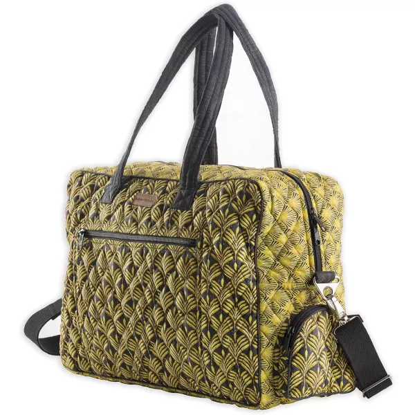 imageMaison d Hermine Weekend Bag Cotton Quilted Duffel Overnight Luggage Weekender Gym Bag for Gifts Travel Men Women Business Travellers Family Trip Bonobo  Blue48  Art Deco