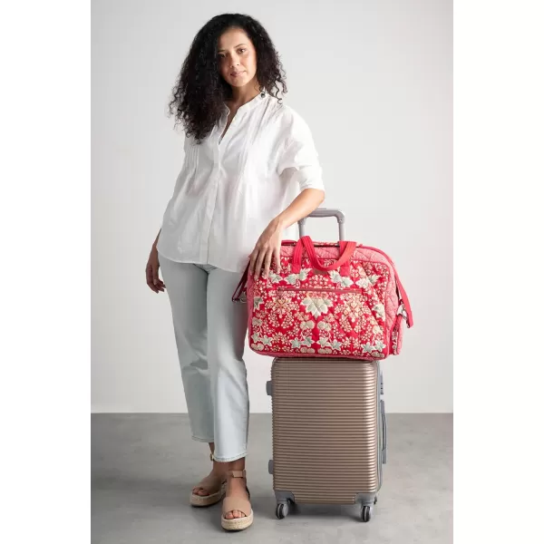 imageMaison d Hermine Weekend Bag Cotton Quilted Duffel Overnight Luggage Weekender Gym Bag for Gifts Travel Men Women Business Travellers Family Trip Bonobo  Blue44  Marquise  Red