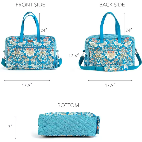 imageMaison d Hermine Weekend Bag Cotton Quilted Duffel Overnight Luggage Weekender Gym Bag for Gifts Travel Men Women Business Travellers Family Trip Bonobo  Blue44  Marquise  Blue
