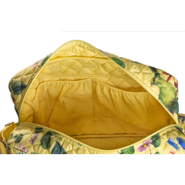imageMaison d Hermine Weekend Bag Cotton Quilted Duffel Overnight Luggage Weekender Gym Bag for Gifts Travel Men Women Business Travellers Family Trip Bonobo  Blue10  Eden  Yellow