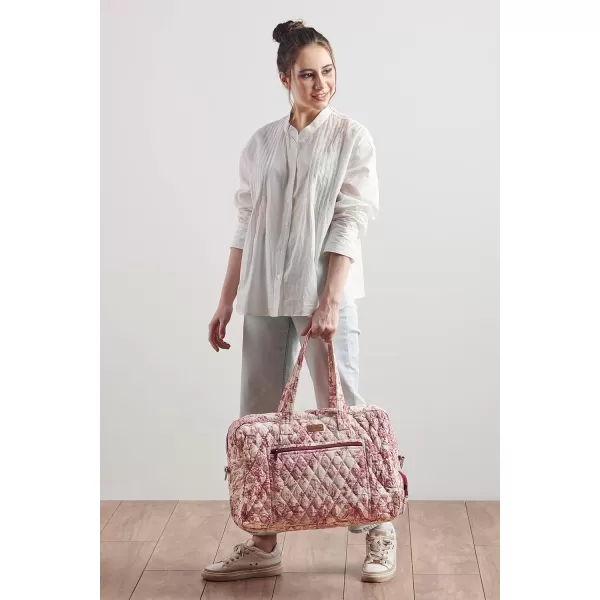 imageMaison d Hermine Weekend Bag Cotton Quilted Duffel Overnight Luggage Weekender Gym Bag for Gifts Travel Men Women Business Travellers Family Trip Bonobo  Blue4  the Miller  Red