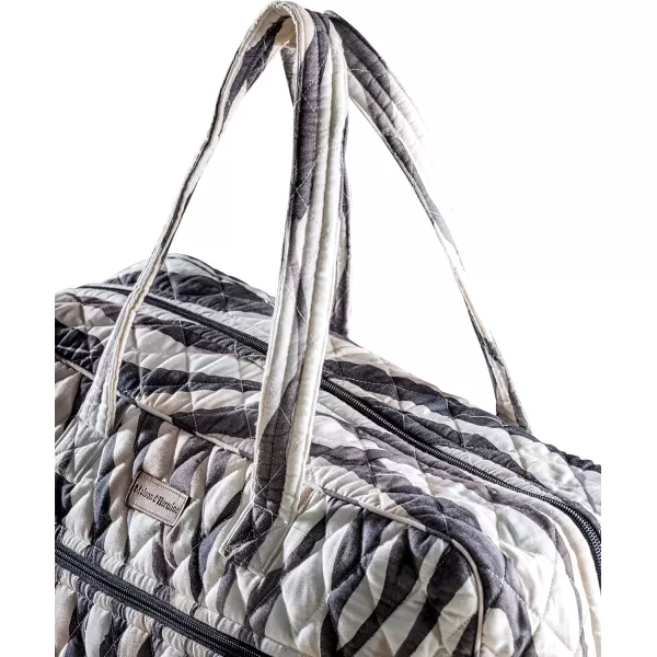 imageMaison d Hermine Weekend Bag Cotton Quilted Duffel Overnight Luggage Weekender Gym Bag for Gifts Travel Men Women Business Travellers Family Trip Bonobo  Blue18  Zebra