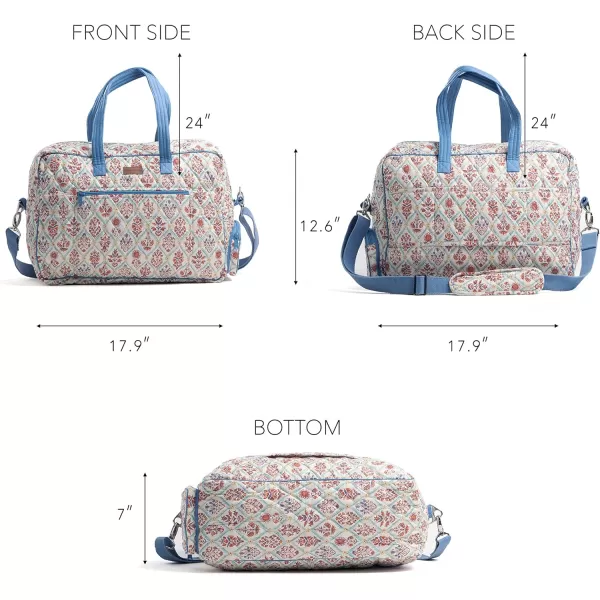 imageMaison d Hermine Weekend Bag Cotton Quilted Duffel Overnight Luggage Weekender Gym Bag for Gifts Travel Men Women Business Travellers Family Trip Bonobo  Blue47  Albane