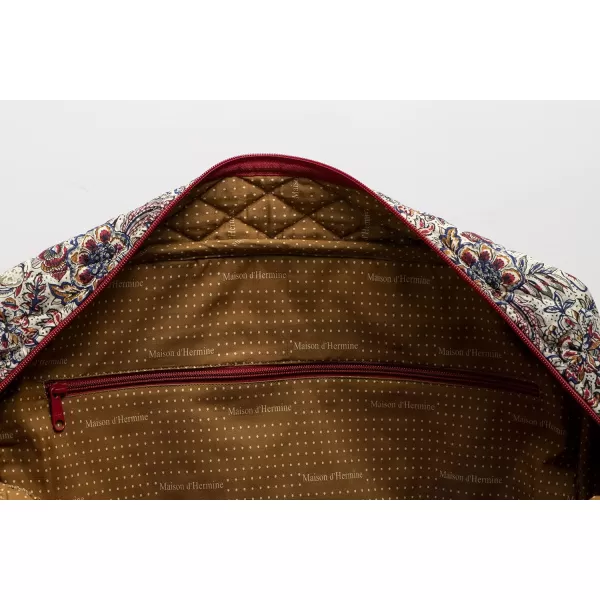 imageMaison d Hermine Weekend Bag Cotton Quilted Duffel Overnight Luggage Weekender Gym Bag for Gifts Travel Men Women Business Travellers Family Trip Bonobo  Blue22  Jaipur