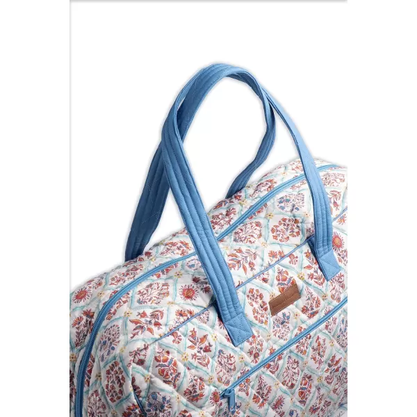 imageMaison d Hermine Weekend Bag Cotton Quilted Duffel Overnight Luggage Weekender Gym Bag for Gifts Travel Men Women Business Travellers Family Trip Bonobo  Blue47  Albane