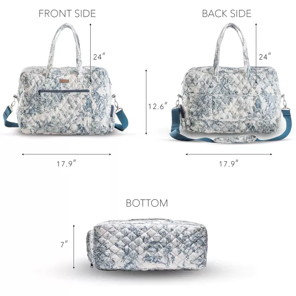 imageMaison d Hermine Weekend Bag Cotton Quilted Duffel Overnight Luggage Weekender Gym Bag for Gifts Travel Men Women Business Travellers Family Trip Bonobo  Blue2  the Miller  Blue