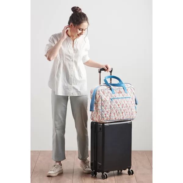 imageMaison d Hermine Weekend Bag Cotton Quilted Duffel Overnight Luggage Weekender Gym Bag for Gifts Travel Men Women Business Travellers Family Trip Bonobo  Blue47  Albane