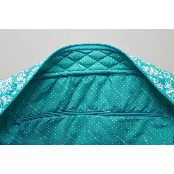 imageMaison d Hermine Weekend Bag Cotton Quilted Duffel Overnight Luggage Weekender Gym Bag for Gifts Travel Men Women Business Travellers Family Trip Bonobo  Blue35  Katmandou  Turquoise