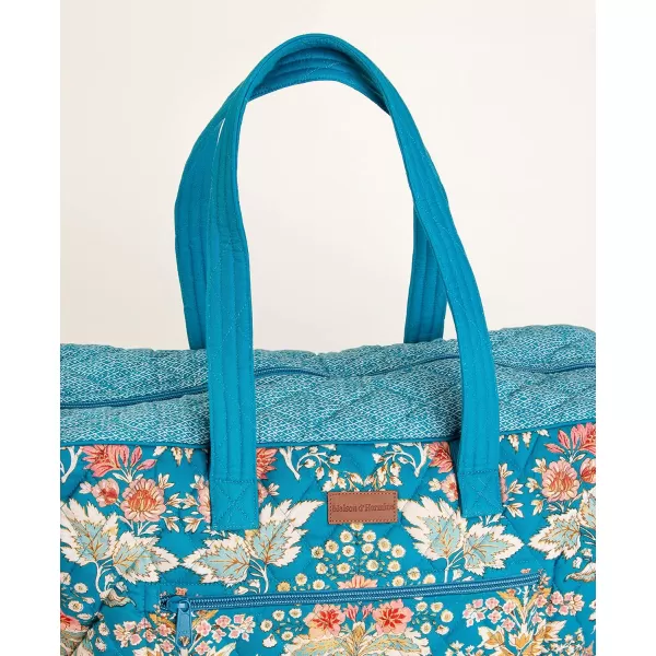 imageMaison d Hermine Weekend Bag Cotton Quilted Duffel Overnight Luggage Weekender Gym Bag for Gifts Travel Men Women Business Travellers Family Trip Bonobo  Blue44  Marquise  Blue