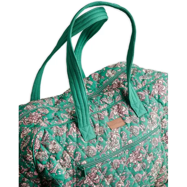 imageMaison d Hermine Weekend Bag Cotton Quilted Duffel Overnight Luggage Weekender Gym Bag for Gifts Travel Men Women Business Travellers Family Trip Bonobo  Blue34  Surya  Green
