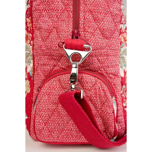 imageMaison d Hermine Weekend Bag Cotton Quilted Duffel Overnight Luggage Weekender Gym Bag for Gifts Travel Men Women Business Travellers Family Trip Bonobo  Blue38  Happy Florals  Red