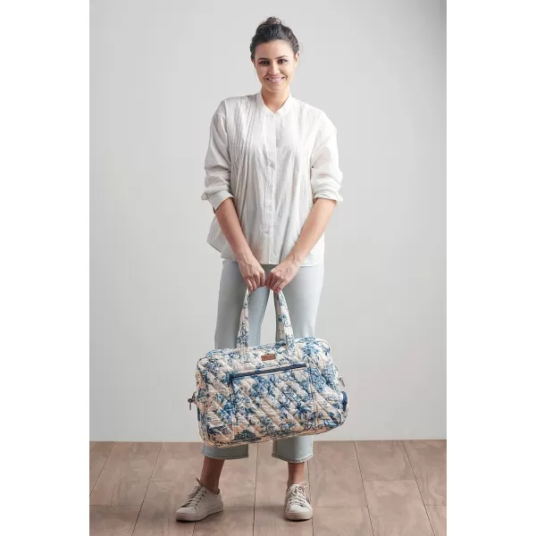 imageMaison d Hermine Weekend Bag Cotton Quilted Duffel Overnight Luggage Weekender Gym Bag for Gifts Travel Men Women Business Travellers Family Trip Bonobo  Blue1  Bonobo  Blue
