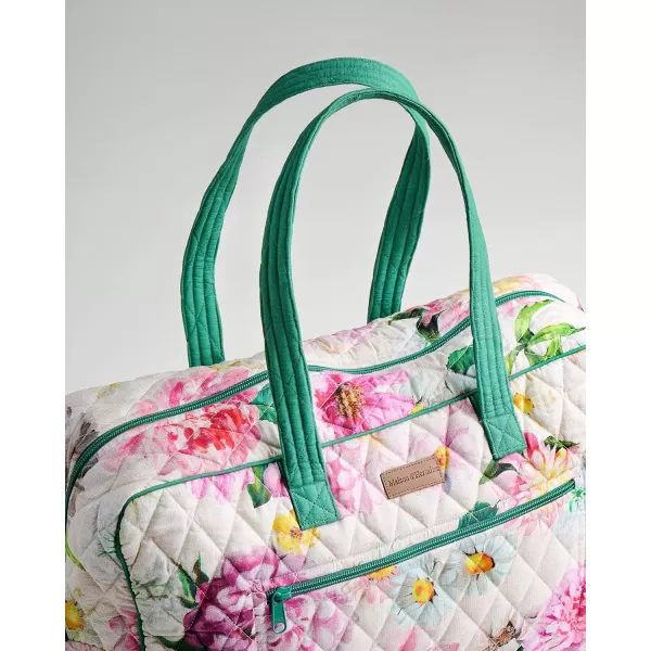 imageMaison d Hermine Weekend Bag Cotton Quilted Duffel Overnight Luggage Weekender Gym Bag for Gifts Travel Men Women Business Travellers Family Trip Bonobo  Blue33  Pivoine