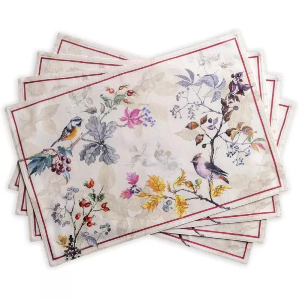 imageMaison d Hermine Placemats 100 Cotton Decorative Cloth Place Mat Washable Dinner Placemat Holiday Wedding ampamp Dining Equinoxe  Beige  ThanksgivingChristmas Set of 4