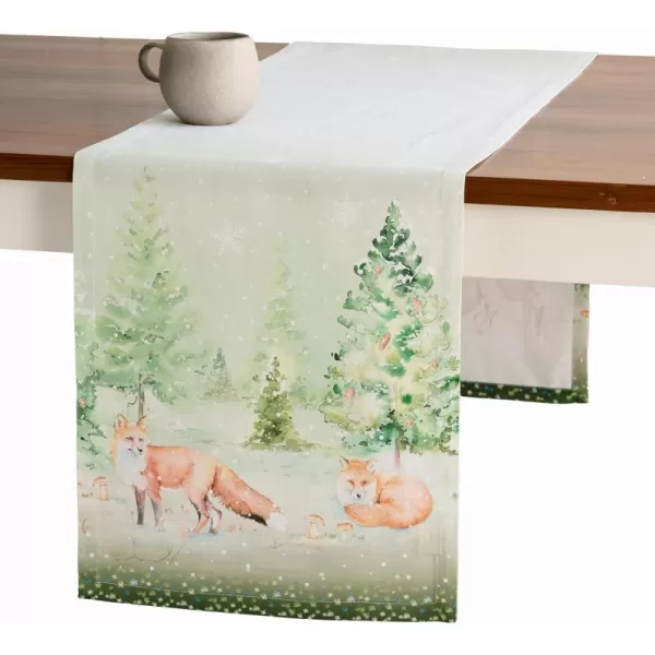 imageMaison d Hermine Sofia 100 Cotton Table Runner Tabletop Cover for Home Kitchen Dining Dcor Cocktail Parties Family Dinners Wedding ThanksgivingChristmas Double Layer 1450quotx108quotWinter Mornings