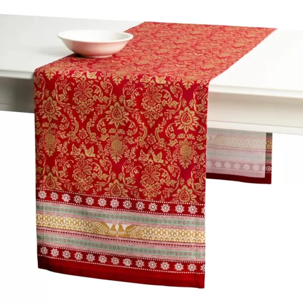 imageMaison d Hermine Sofia 100 Cotton Table Runner Tabletop Cover for Home Kitchen Dining Dcor Cocktail Parties Family Dinners Wedding ThanksgivingChristmas Double Layer 1450quotx108quotSofia