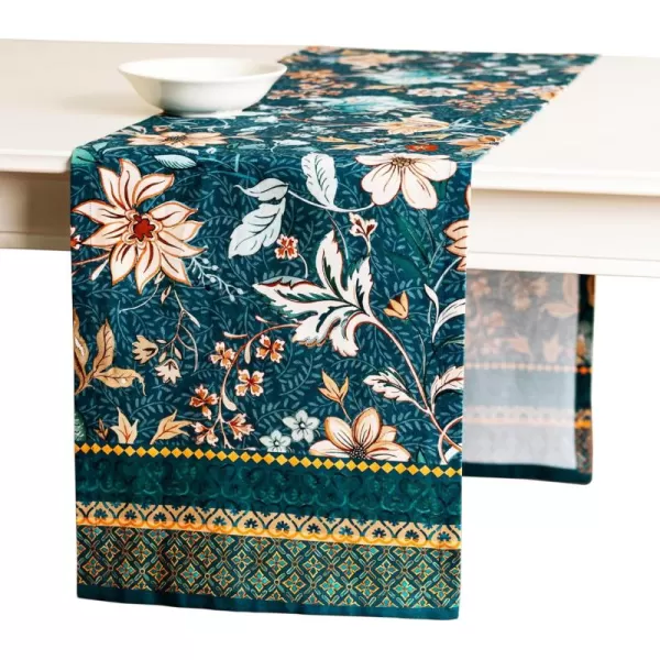 imageMaison d Hermine Sofia 100 Cotton Table Runner Tabletop Cover for Home Kitchen Dining Dcor Cocktail Parties Family Dinners Wedding ThanksgivingChristmas Double Layer 1450quotx108quotLuxury Loft
