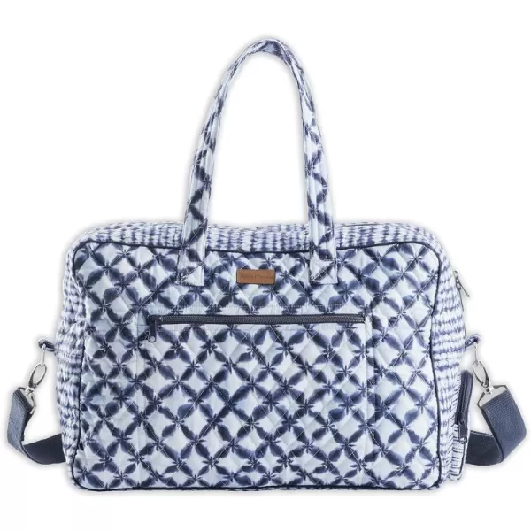 imageMaison d Hermine Weekend Bag Cotton Quilted Duffel Overnight Luggage Weekender Gym Bag for Gifts Travel Men Women Business Travellers Family Trip Bonobo  Blue9  Shibori