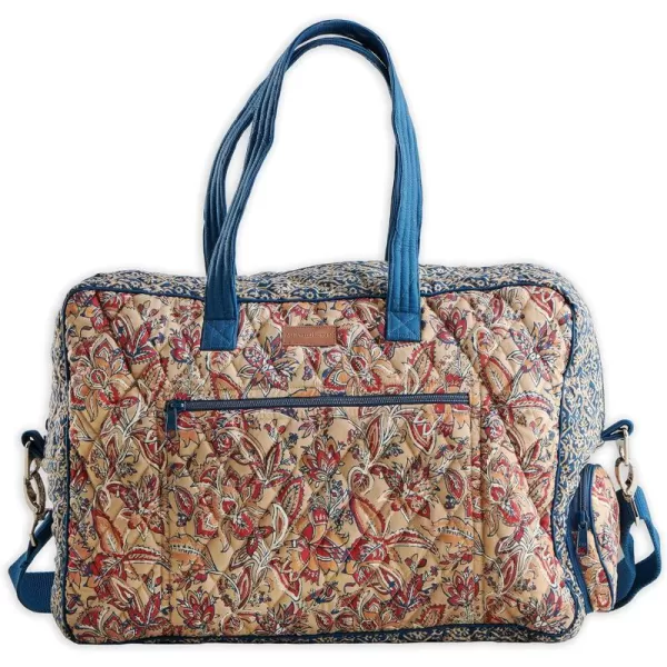 imageMaison d Hermine Weekend Bag Cotton Quilted Duffel Overnight Luggage Weekender Gym Bag for Gifts Travel Men Women Business Travellers Family Trip Bonobo  Blue37  Kerala  Blue