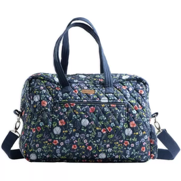 imageMaison d Hermine Weekend Bag Cotton Quilted Duffel Overnight Luggage Weekender Gym Bag for Gifts Travel Men Women Business Travellers Family Trip Bonobo  Blue17  Just Floral